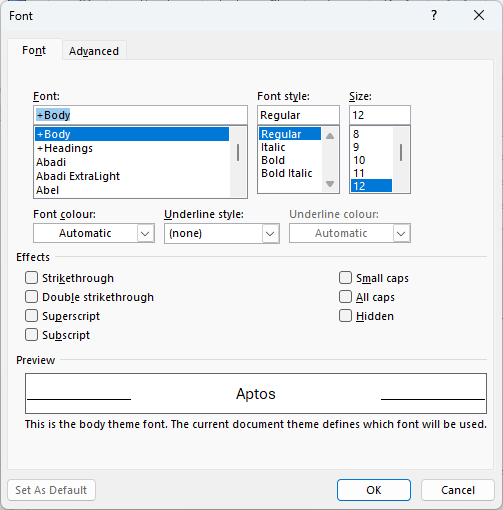 Tagworks Font Options Font Options in Microsoft Word – Size, Colour, Effects and Advanced ...