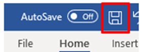 Save button in Word