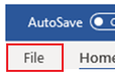 File button in Word