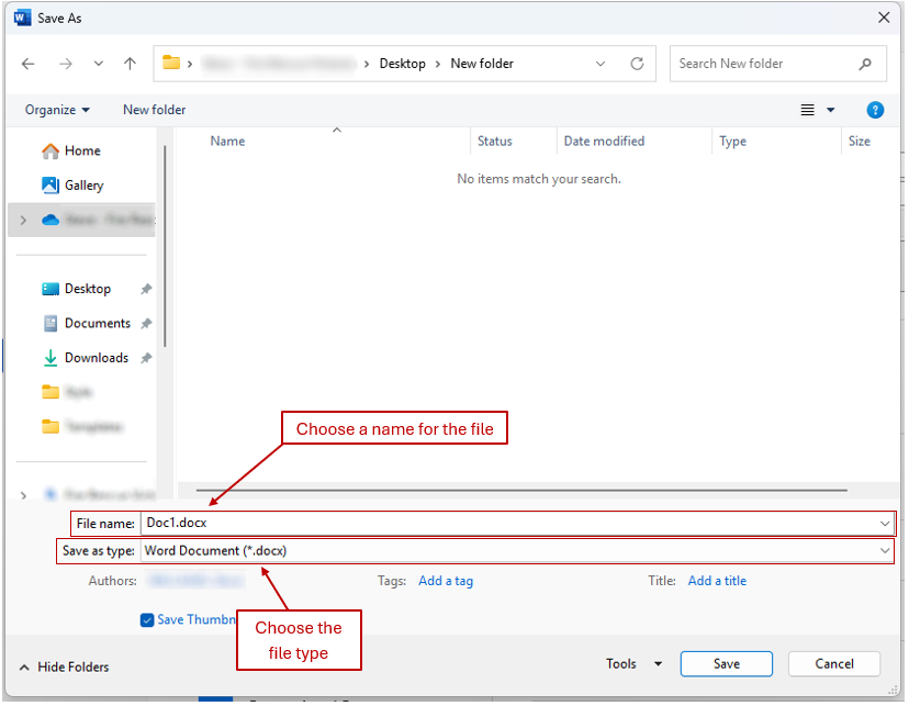 Save As browse window