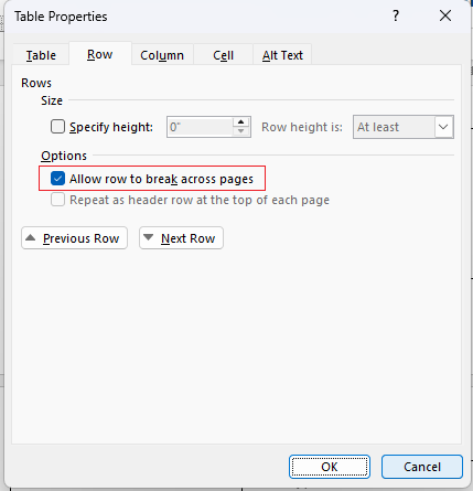 Table Break In Word Tables: Fixing Tables Over Multiple Pages in Microsoft Word – Header ...